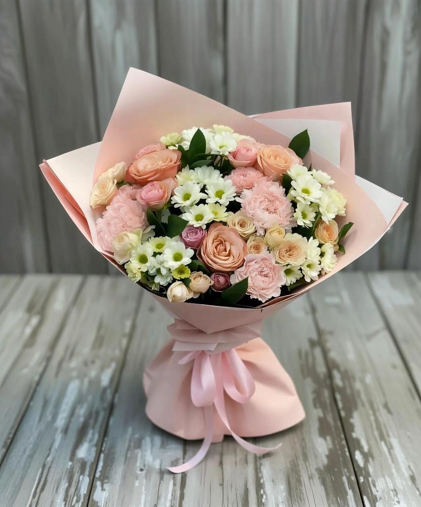 Букет цветов из: Гвоздики, Розы и Хризантемы в Верхней Туре