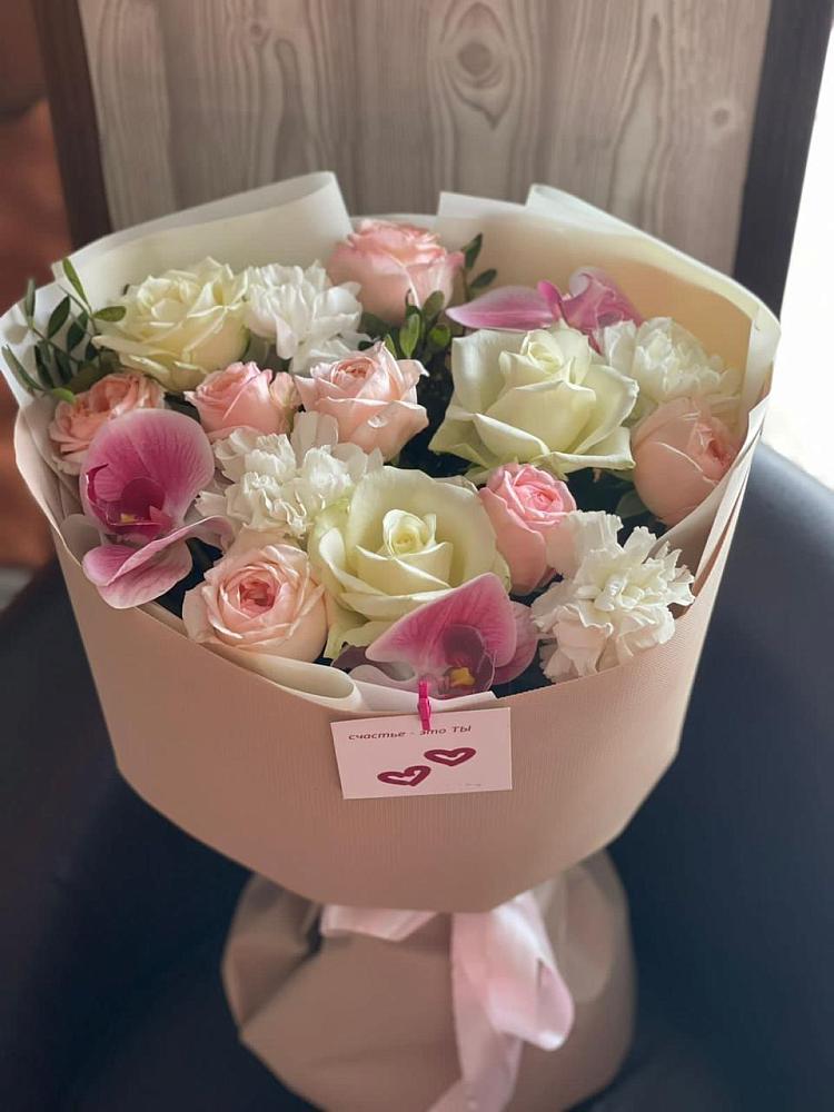 Букет цветов из: Орхидеи, Розы и Гвоздики в Верхней Туре