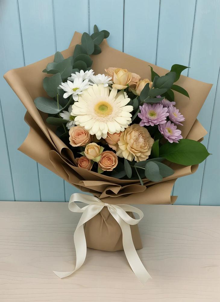Букет цветов из: Герберы и Хризантемы в Верхней Туре