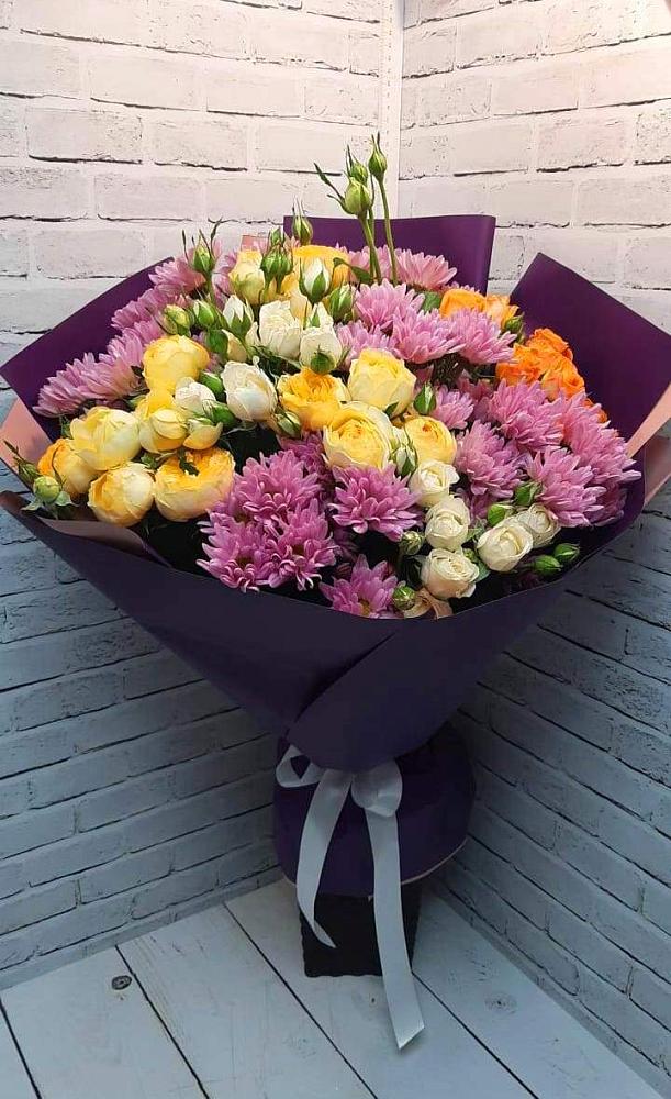 Букет цветов из: Хризантемы и Розы в Верхней Туре