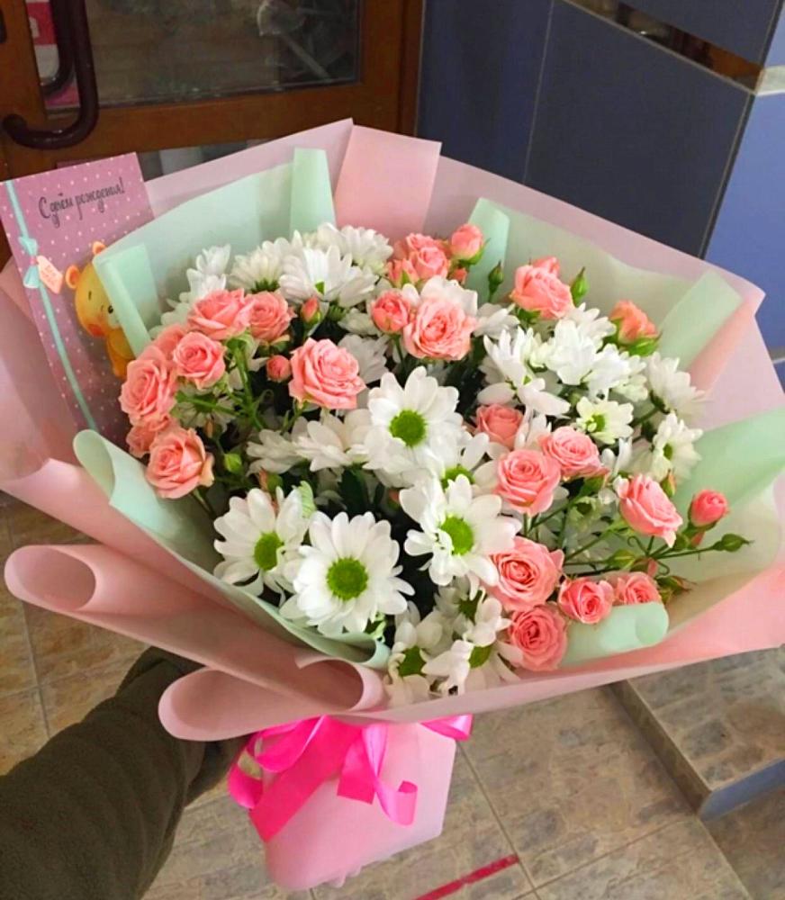 Букет цветов из: Розы и Хризантемы в Верхней Туре