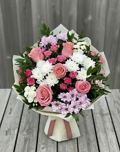 Букет цветов из:  Альстромерии, Гвоздики, Розы и Хризантемы в Верхней Туре