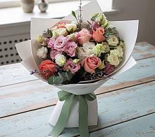 Букет цветов из:  Розы, Лизиантусы и Гвоздики в Верхней Туре