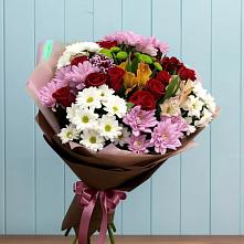 Букет цветов из:  Розы, Хризантемы и Альстромерии #REPLACE_PRED# Верхней Туре