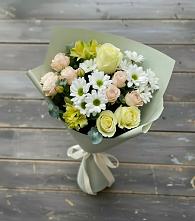 Букет цветов из:  Альстромерии, Розы и Хризантемы в Верхней Туре