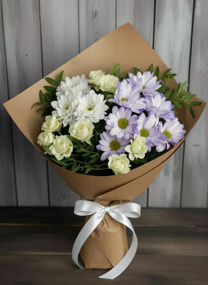Букет цветов из: Хризантемы и Розы в Верхней Туре
