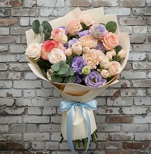 Букет цветов из:  Розы, Лизиантусы и Гвоздики в Верхней Туре